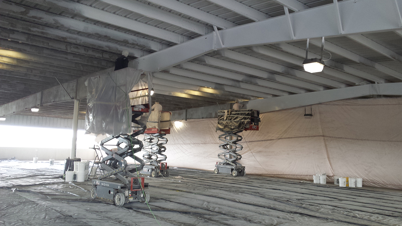 Metal building painting in Houston